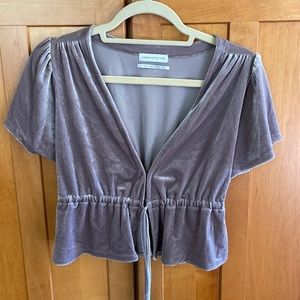 Urban Outfitters Velvet Cropped Blouse